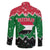Sudan Christmas Family Matching Short Sleeve Bodycon Dress and Hawaiian Shirt with Red Green Black Xmas Santa Sleigh and Map - Wonder Print Shop