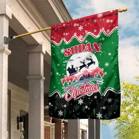 Sudan Christmas Garden Flag with Red Green Black Xmas Santa Sleigh and Map - Wonder Print Shop