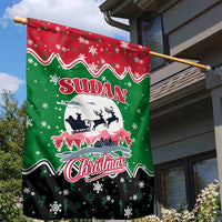 Sudan Christmas Garden Flag with Red Green Black Xmas Santa Sleigh and Map - Wonder Print Shop
