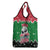 Sudan Christmas Grocery Bag with Red Green Black Xmas Santa Sleigh and Map - Wonder Print Shop