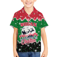 Sudan Christmas Hawaiian Shirt with Red Green Black Xmas Santa Sleigh and Map - Wonder Print Shop