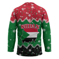 Sudan Christmas Hockey Jersey with Red Green Black Xmas Santa Sleigh and Map - Wonder Print Shop