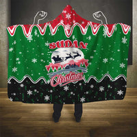 Sudan Christmas Hooded Blanket with Red Green Black Xmas Santa Sleigh and Map - Wonder Print Shop