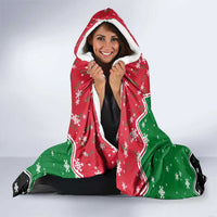 Sudan Christmas Hooded Blanket with Red Green Black Xmas Santa Sleigh and Map - Wonder Print Shop