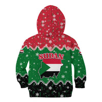 Sudan Christmas Kid Hoodie with Red Green Black Xmas Santa Sleigh and Map - Wonder Print Shop