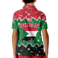 Sudan Christmas Kid Polo Shirt with Red Green Black Xmas Santa Sleigh and Map - Wonder Print Shop