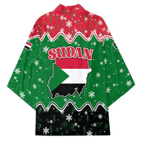 Sudan Christmas Kimono with Red Green Black Xmas Santa Sleigh and Map - Wonder Print Shop