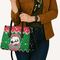 Sudan Christmas Leather Bag with Red Green Black Xmas Santa Sleigh and Map - Wonder Print Shop