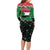 Sudan Christmas Long Sleeve Bodycon Dress with Red Green Black Xmas Santa Sleigh and Map - Wonder Print Shop