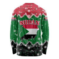 Sudan Christmas Long Sleeve Shirt with Red Green Black Xmas Santa Sleigh and Map - Wonder Print Shop