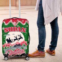 Sudan Christmas Luggage Cover with Red Green Black Xmas Santa Sleigh and Map - Wonder Print Shop