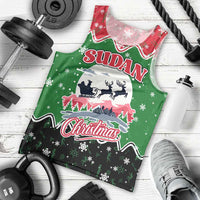 Sudan Christmas Men Tank Top with Red Green Black Xmas Santa Sleigh and Map - Wonder Print Shop