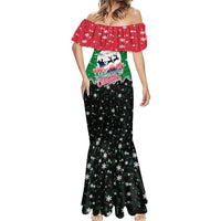 Sudan Christmas Mermaid Dress with Red Green Black Xmas Santa Sleigh and Map - Wonder Print Shop