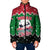 Sudan Christmas Padded Jacket with Red Green Black Xmas Santa Sleigh and Map - Wonder Print Shop