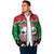 Sudan Christmas Padded Jacket with Red Green Black Xmas Santa Sleigh and Map - Wonder Print Shop