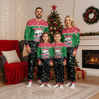 Sudan Christmas Pajama Set with Red Green Black Xmas Santa Sleigh and Map - Wonder Print Shop