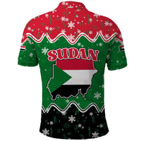 Sudan Christmas Polo Shirt with Red Green Black Xmas Santa Sleigh and Map - Wonder Print Shop
