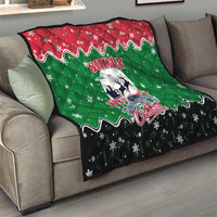 Sudan Christmas Quilt with Red Green Black Xmas Santa Sleigh and Map - Wonder Print Shop