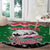 Sudan Christmas Round Carpet with Red Green Black Xmas Santa Sleigh and Map - Wonder Print Shop