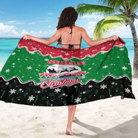 Sudan Christmas Sarong with Red Green Black Xmas Santa Sleigh and Map - Wonder Print Shop
