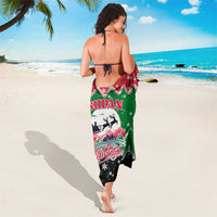 Sudan Christmas Sarong with Red Green Black Xmas Santa Sleigh and Map - Wonder Print Shop