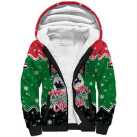 Sudan Christmas Sherpa Hoodie with Red Green Black Xmas Santa Sleigh and Map - Wonder Print Shop