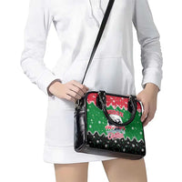 Sudan Christmas Shoulder Handbag with Red Green Black Xmas Santa Sleigh and Map - Wonder Print Shop