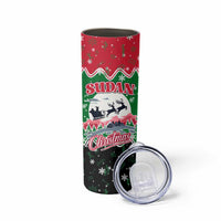 Sudan Christmas Skinny Tumbler with Red Green Black Xmas Santa Sleigh and Map - Wonder Print Shop