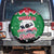 Sudan Christmas Spare Tire Cover with Red Green Black Xmas Santa Sleigh and Map - Wonder Print Shop