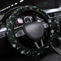Sudan Christmas Steering Wheel Cover with Red Green Black Xmas Santa Sleigh and Map - Wonder Print Shop