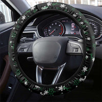 Sudan Christmas Steering Wheel Cover with Red Green Black Xmas Santa Sleigh and Map - Wonder Print Shop