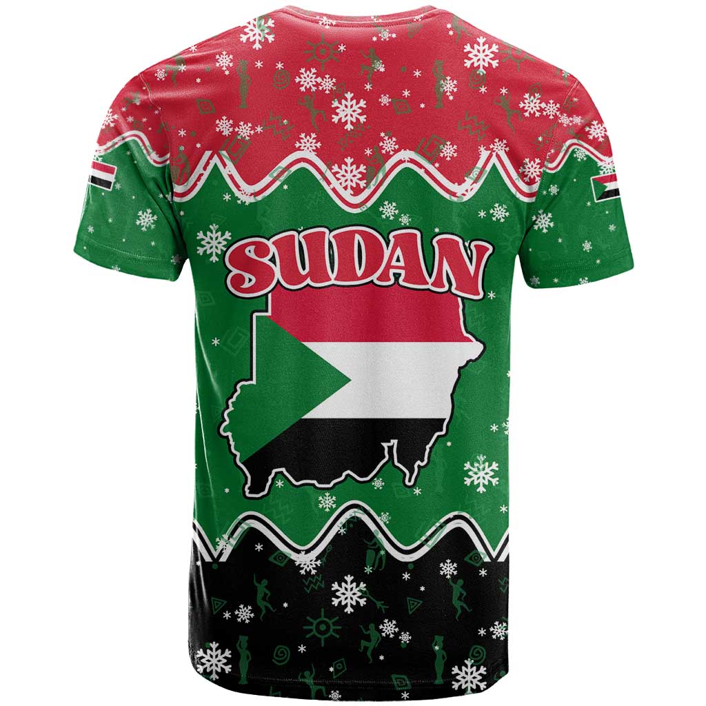 Sudan Christmas T Shirt with Red Green Black Xmas Santa Sleigh and Map - Wonder Print Shop