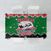 Sudan Christmas Tablecloth with Red Green Black Xmas Santa Sleigh and Map - Wonder Print Shop