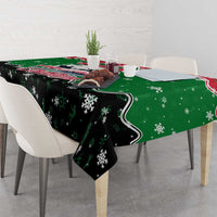 Sudan Christmas Tablecloth with Red Green Black Xmas Santa Sleigh and Map - Wonder Print Shop