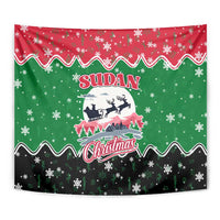 Sudan Christmas Tapestry with Red Green Black Xmas Santa Sleigh and Map - Wonder Print Shop