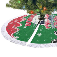 Sudan Christmas Tree Skirt with Red Green Black Xmas Santa Sleigh and Map - Wonder Print Shop