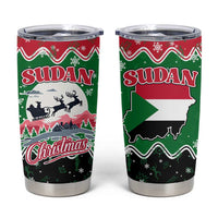 Sudan Christmas Tumbler Cup with Red Green Black Xmas Santa Sleigh and Map - Wonder Print Shop