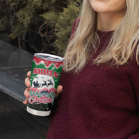 Sudan Christmas Tumbler Cup with Red Green Black Xmas Santa Sleigh and Map - Wonder Print Shop
