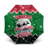 Sudan Christmas Umbrella with Red Green Black Xmas Santa Sleigh and Map - Wonder Print Shop