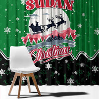 Sudan Christmas Window Curtain with Red Green Black Xmas Santa Sleigh and Map - Wonder Print Shop