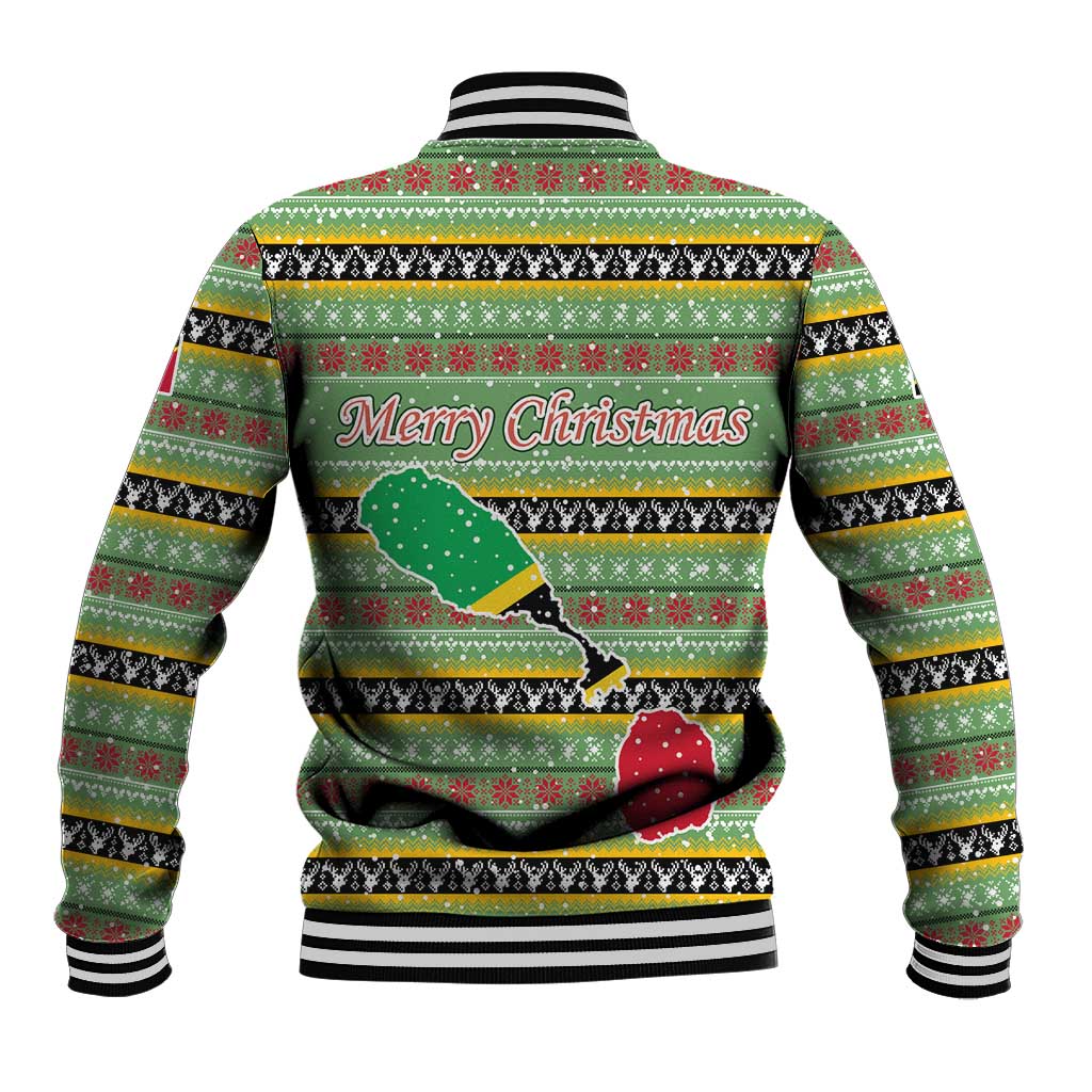 Saint Kitts and Nevis Christmas Baseball Jacket with Green Red Black Xmas Sailboat and Map - Wonder Print Shop