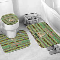 Saint Kitts and Nevis Christmas Bathroom Set with Green Red Black Xmas Sailboat and Map - Wonder Print Shop