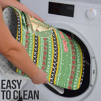 Saint Kitts and Nevis Christmas Bathroom Set with Green Red Black Xmas Sailboat and Map - Wonder Print Shop