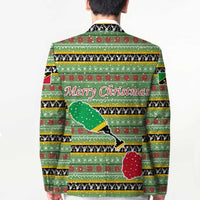Saint Kitts and Nevis Christmas Blazer with Green Red Black Xmas Sailboat and Map - Wonder Print Shop