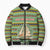 Saint Kitts and Nevis Christmas Bomber Puffer Jacket with Green Red Black Xmas Sailboat and Map - Wonder Print Shop