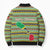 Saint Kitts and Nevis Christmas Bomber Puffer Jacket with Green Red Black Xmas Sailboat and Map - Wonder Print Shop