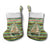 Saint Kitts and Nevis Christmas Stocking with Green Red Black Xmas Sailboat and Map - Wonder Print Shop