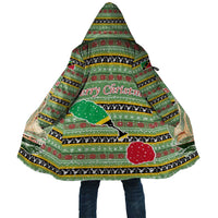 Saint Kitts and Nevis Christmas Cloak with Green Red Black Xmas Sailboat and Map - Wonder Print Shop