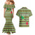 Saint Kitts and Nevis Christmas Couples Matching Mermaid Dress and Hawaiian Shirt with Green Red Black Xmas Sailboat and Map - Wonder Print Shop