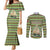 Saint Kitts and Nevis Christmas Couples Matching Mermaid Dress and Long Sleeve Button Shirt with Green Red Black Xmas Sailboat and Map - Wonder Print Shop